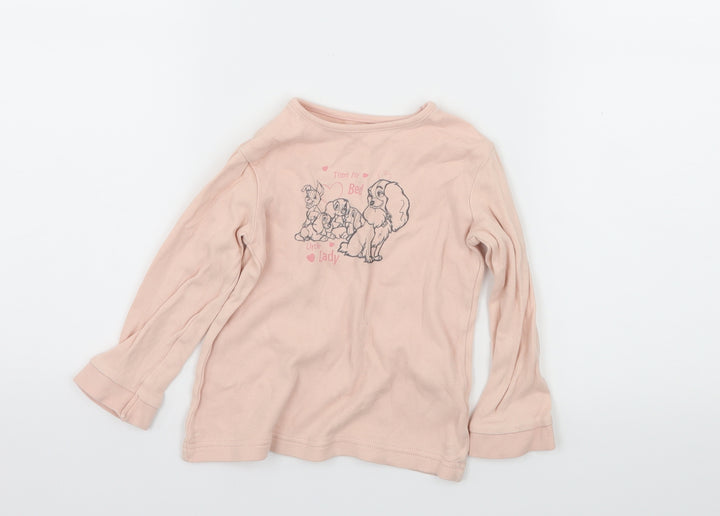 George Girls Pink  Jersey Basic T-Shirt Size 18-24 Months  - Lady and the Tramp