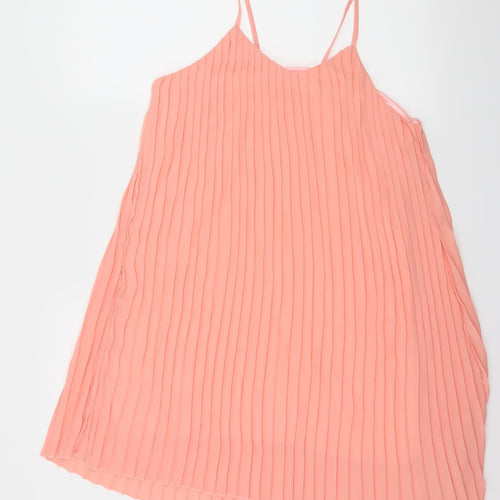 Missguided Womens Pink   Slip Dress  Size 12  - Pleated
