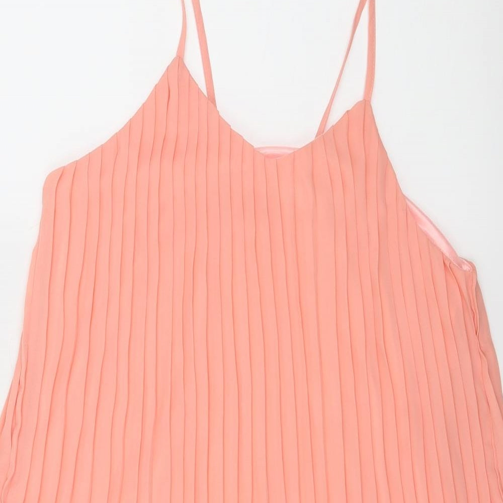 Missguided Womens Pink   Slip Dress  Size 12  - Pleated