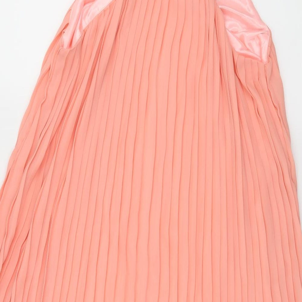 Missguided Womens Pink   Slip Dress  Size 12  - Pleated