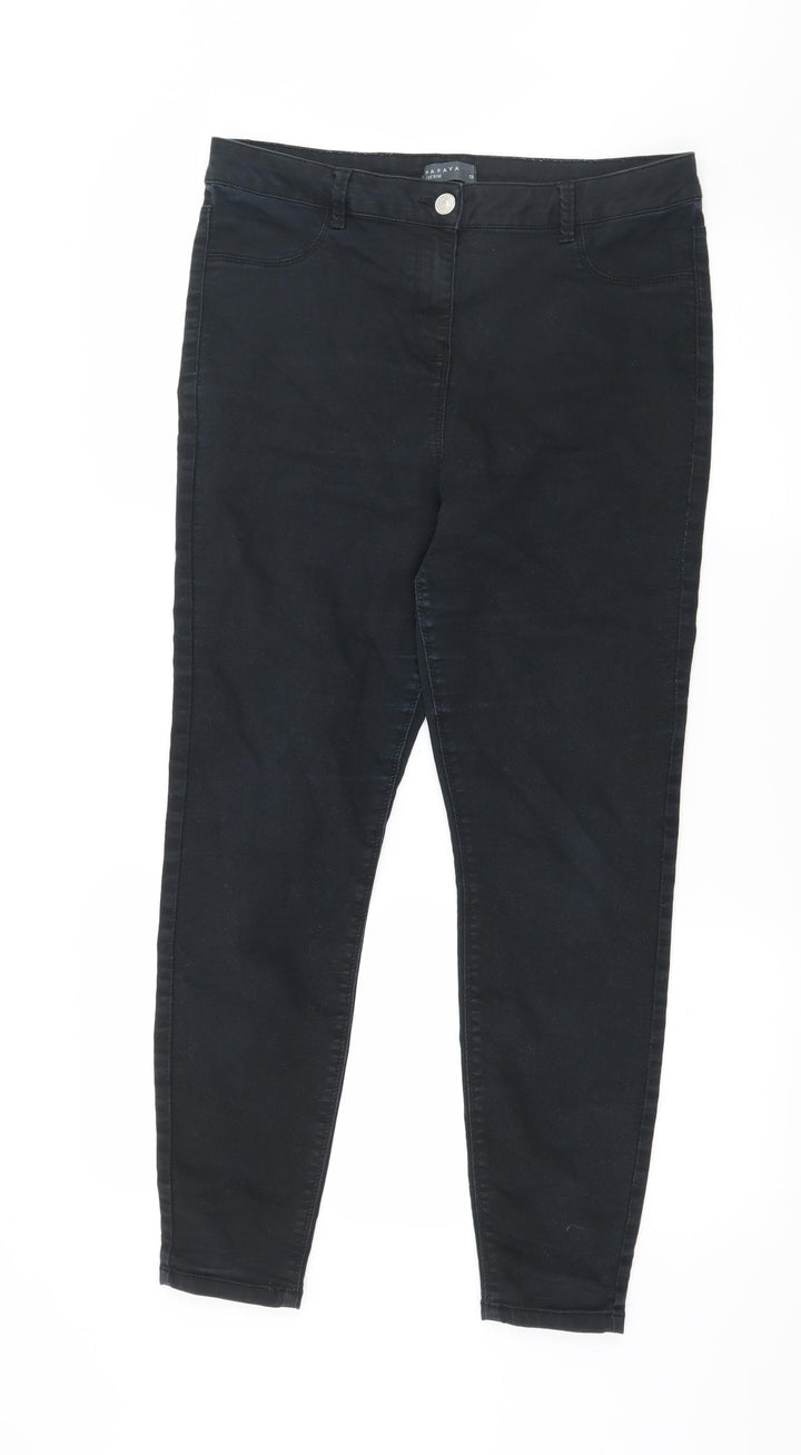 Papaya Womens Black  Denim Skinny Jeans Size 12 L27 in