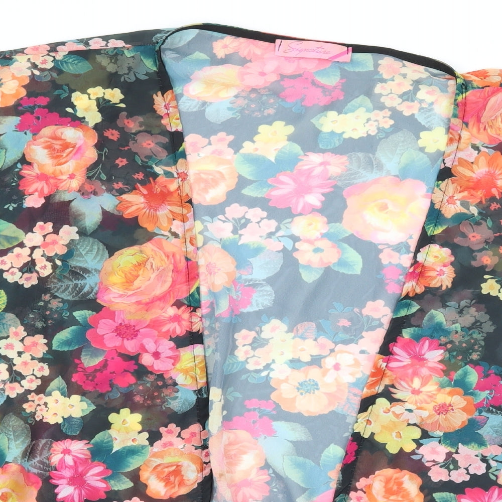 Signature Womens Multicoloured Floral  Kimono Blouse Size L