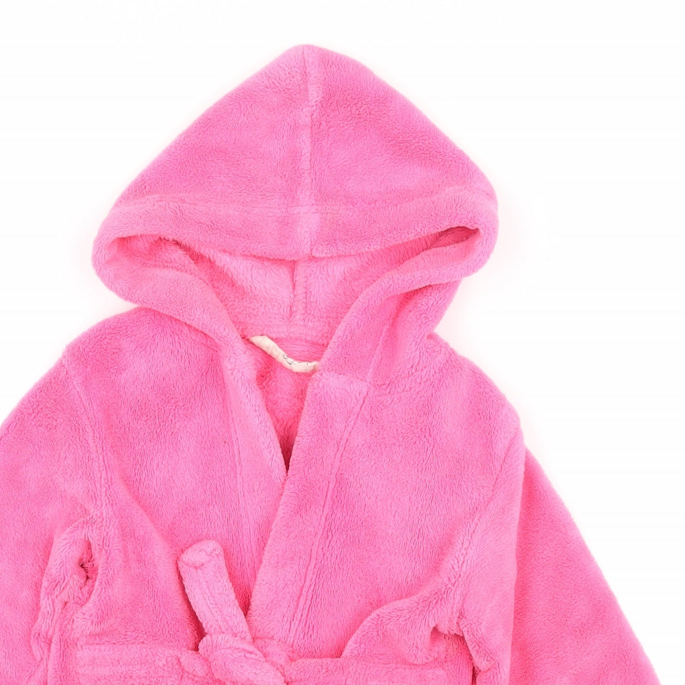 Early Days Girls Pink Solid Microfibre Cami Robe Size 18-24 Months