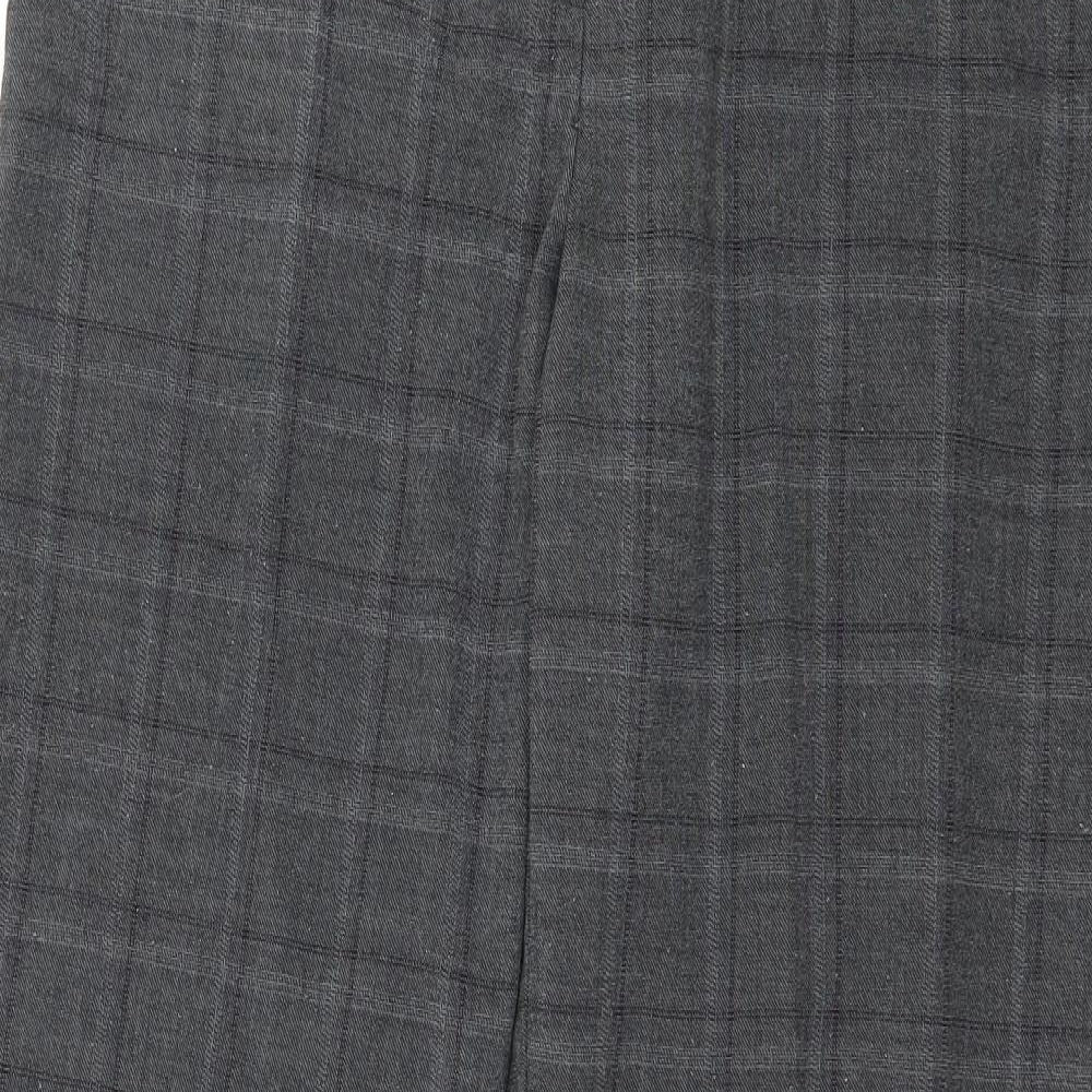 Per Se Womens Grey Check  Trousers  Size 12 L30 in