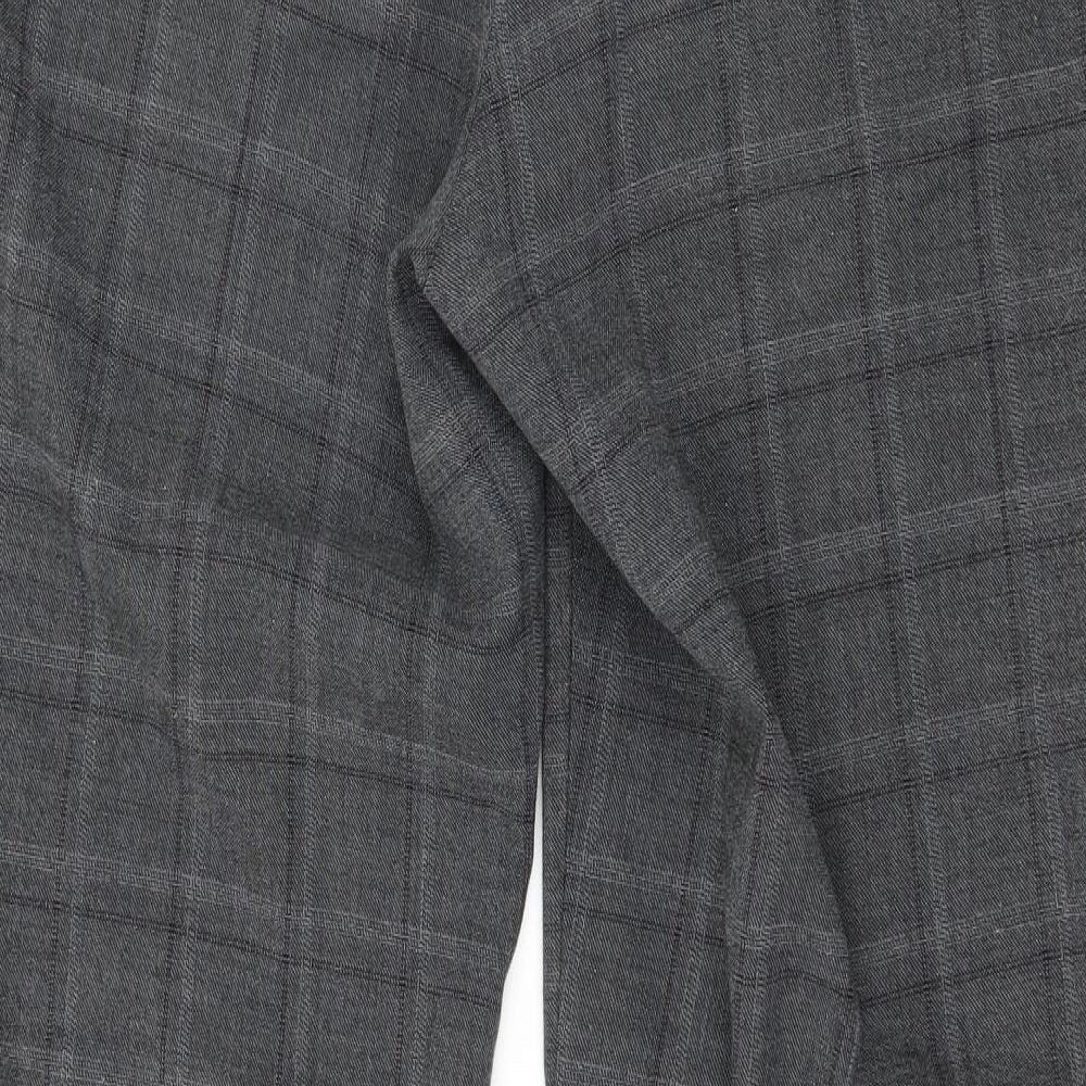 Per Se Womens Grey Check  Trousers  Size 12 L30 in