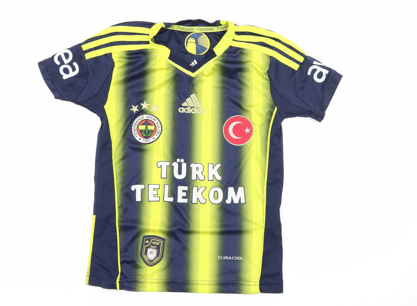 adidas Boys Blue Striped Jersey Basic T-Shirt Size 8 Years  - Turkish football