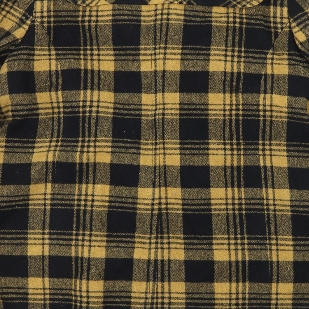 NEXT Womens Black Plaid  Pea Coat Coat Size 14