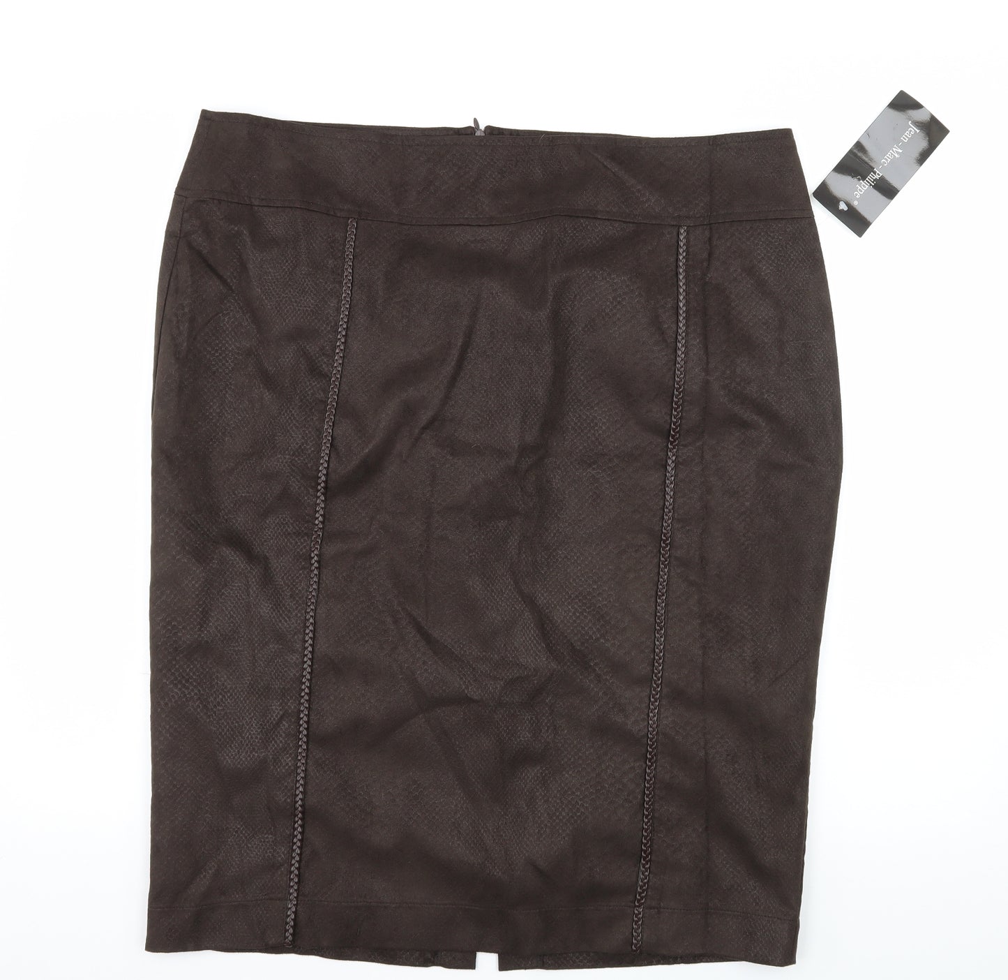 Jean MARC Philippe Womens Brown Animal Print Velour Straight & Pencil Skirt Size 40 in