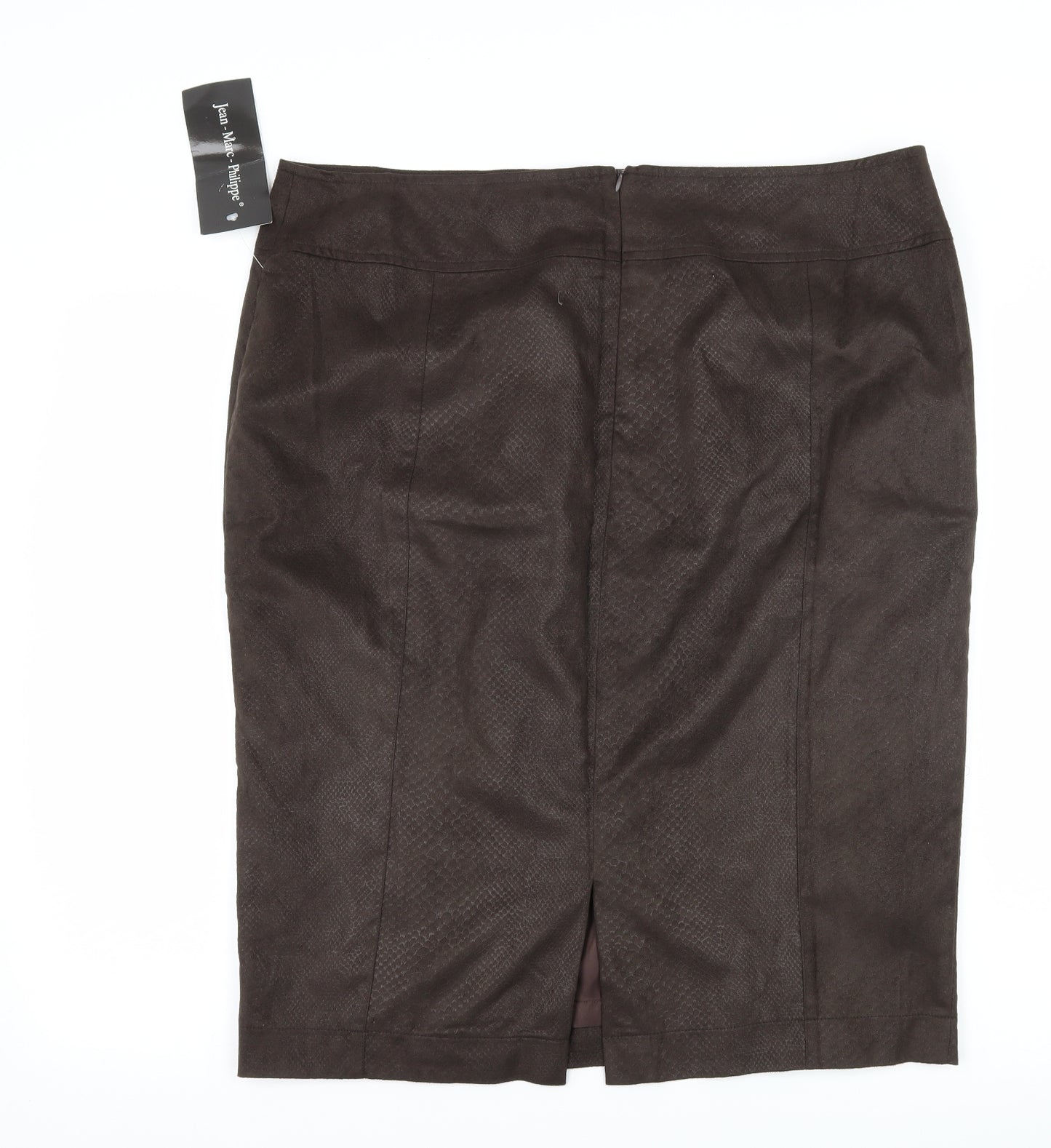 Jean MARC Philippe Womens Brown Animal Print Velour Straight & Pencil Skirt Size 40 in