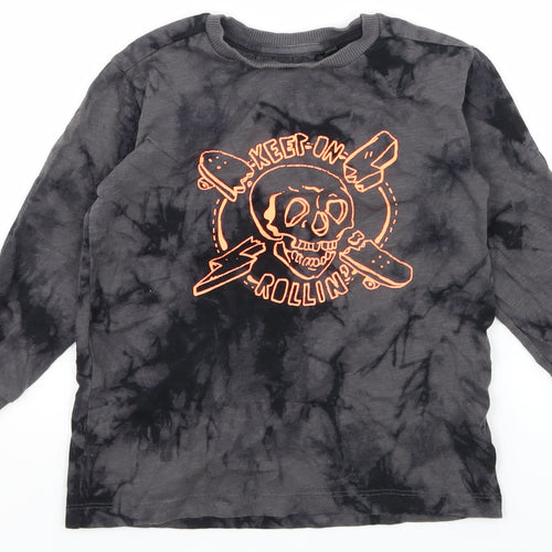 NEXT Boys Green  Jersey Pullover Sweatshirt Size 5 Years  - Tie Dye Skull