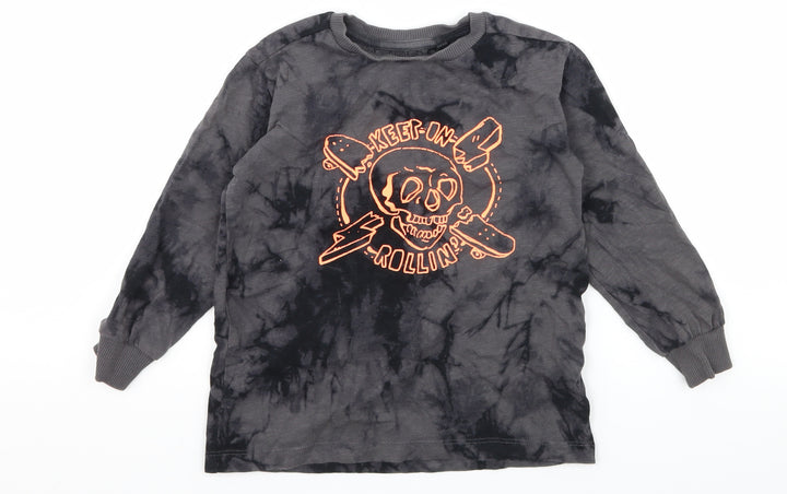 NEXT Boys Green  Jersey Pullover Sweatshirt Size 5 Years  - Tie Dye Skull
