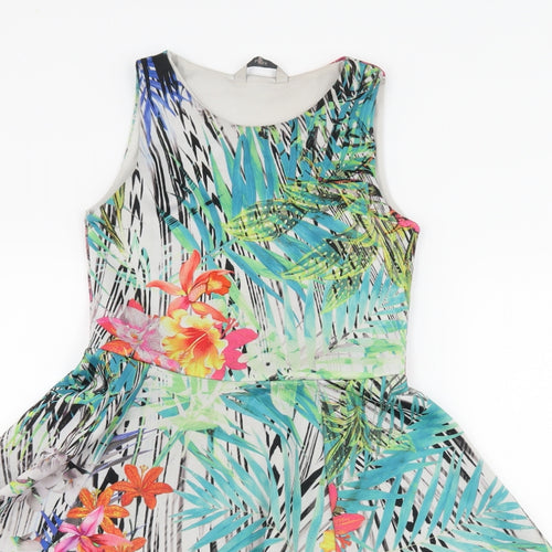 Miss E-vie Girls Multicoloured Floral Jersey Skater Dress  Size 10-11 Years