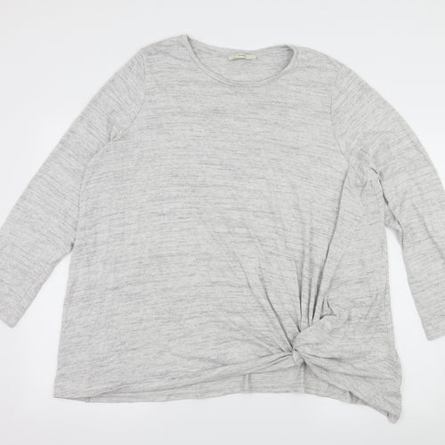 George Womens Grey  Jersey Pullover Sweatshirt Size 2XL  - Knot Detail