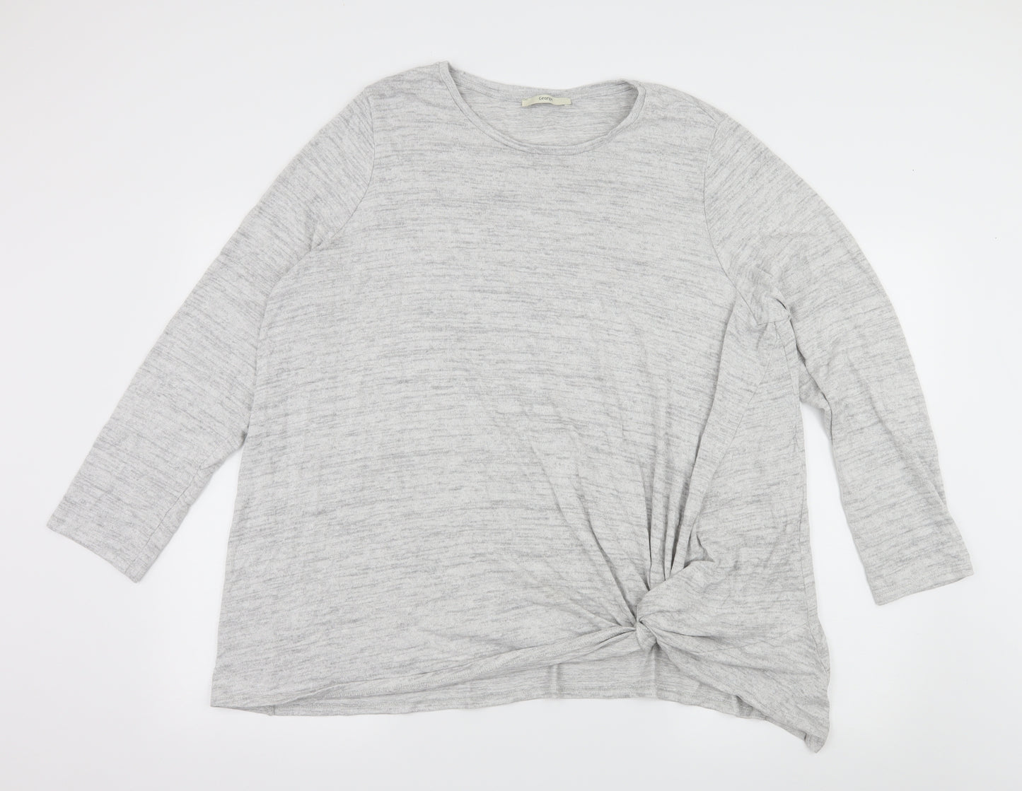 George Womens Grey  Jersey Pullover Sweatshirt Size 2XL  - Knot Detail