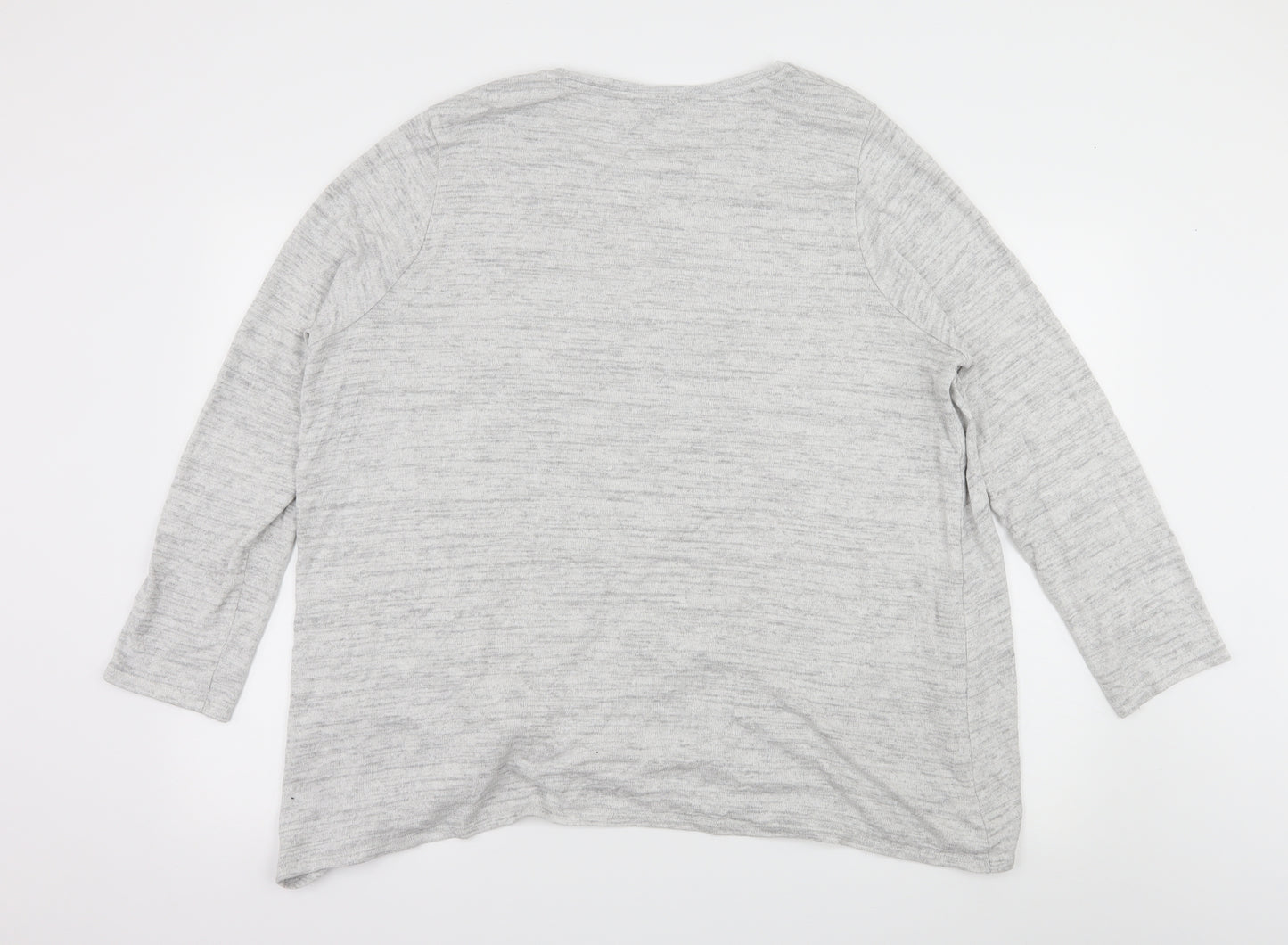 George Womens Grey  Jersey Pullover Sweatshirt Size 2XL  - Knot Detail