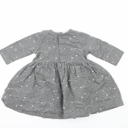 Mini Club Girls Grey Geometric Jersey Skater Dress  Size 0-3 Months  - Stars