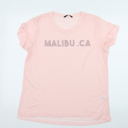George Womens Pink  Jersey Basic T-Shirt Size 16  - Malibu CA Sheer