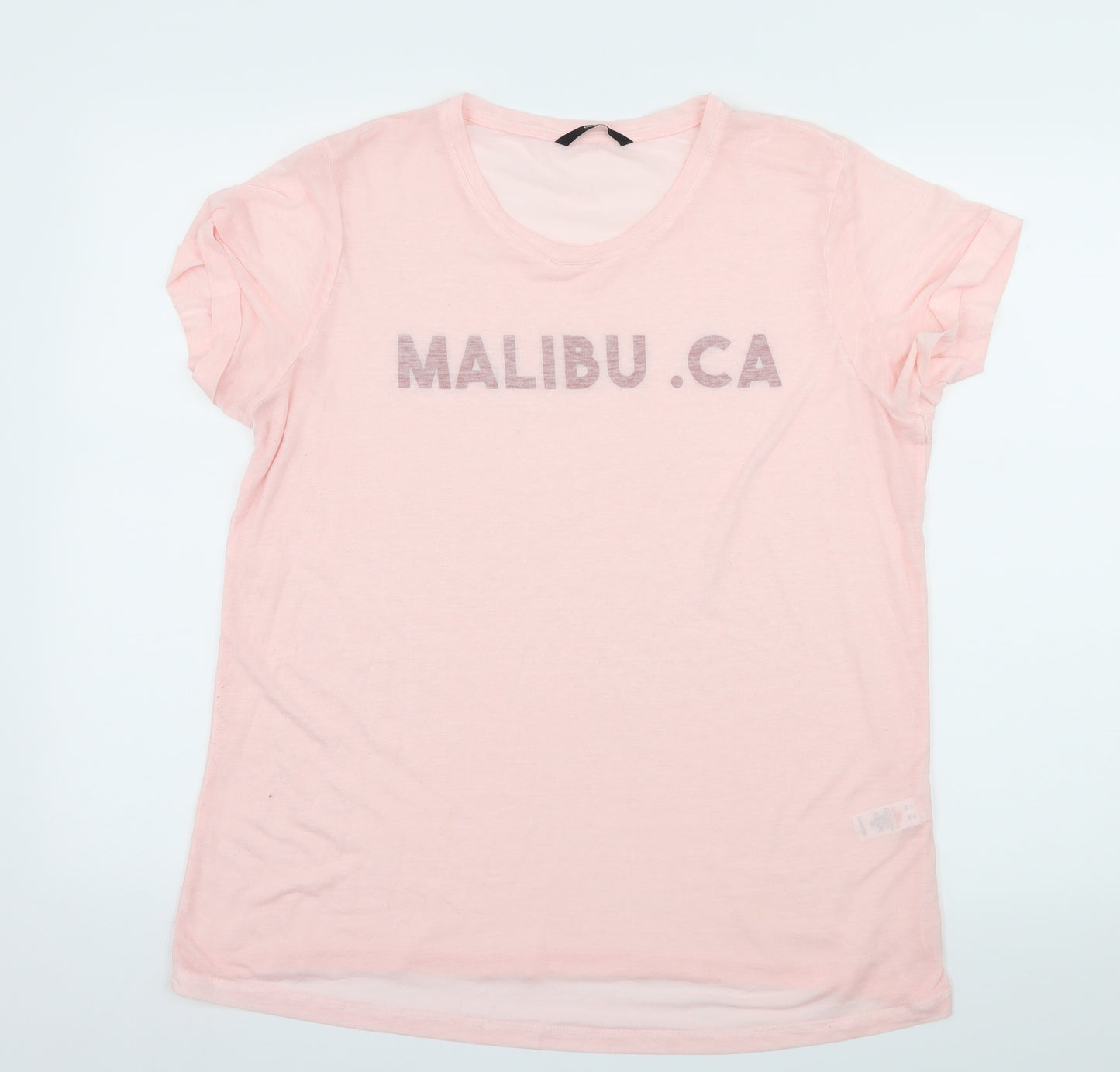 George Womens Pink  Jersey Basic T-Shirt Size 16  - Malibu CA Sheer