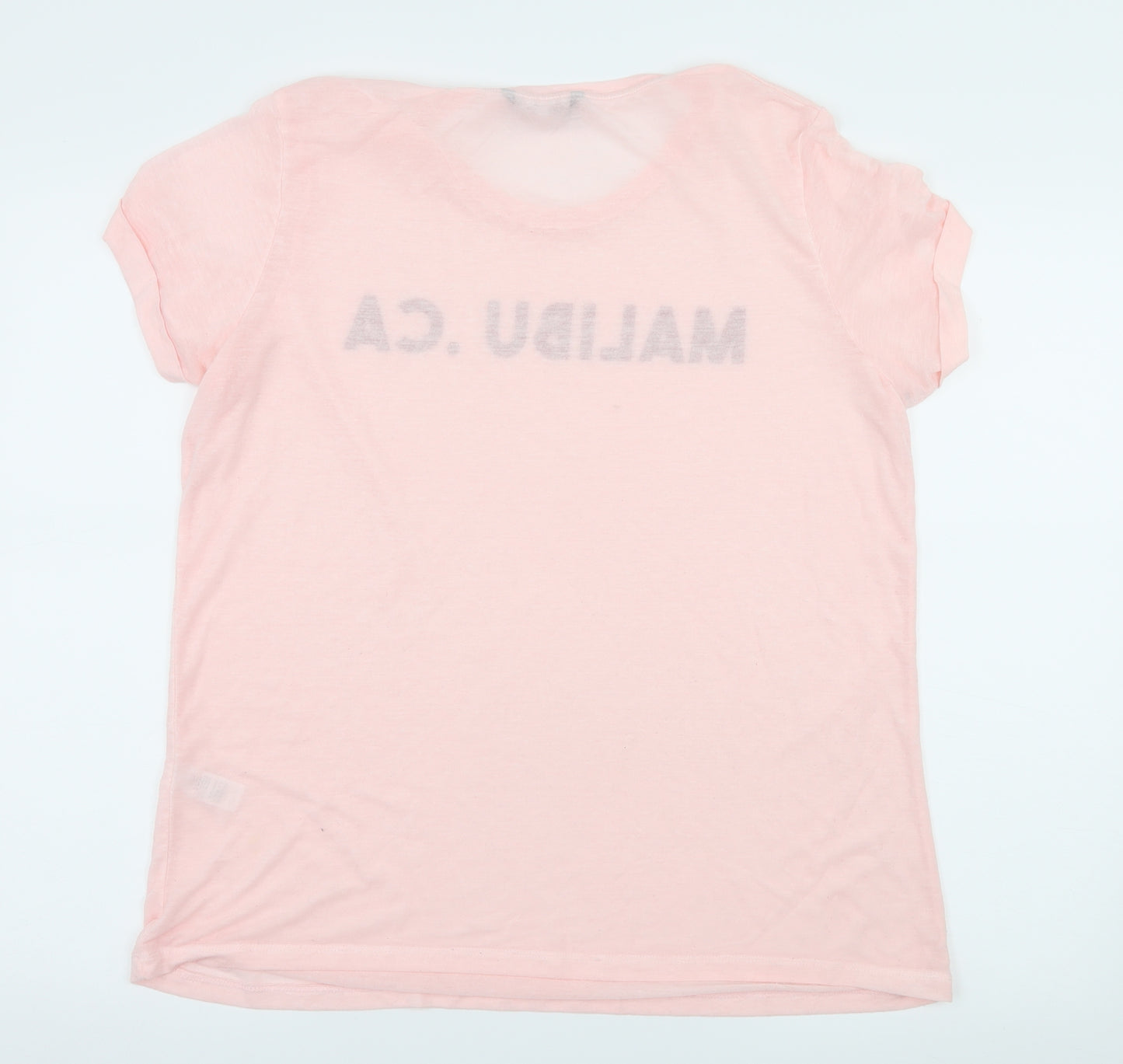 George Womens Pink  Jersey Basic T-Shirt Size 16  - Malibu CA Sheer