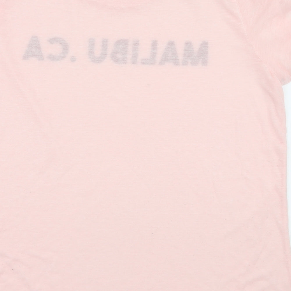 George Womens Pink  Jersey Basic T-Shirt Size 16  - Malibu CA Sheer