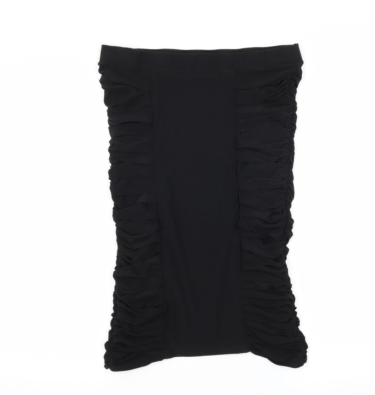 Topshop Womens Black   Straight & Pencil Skirt Size 14  - Ruched