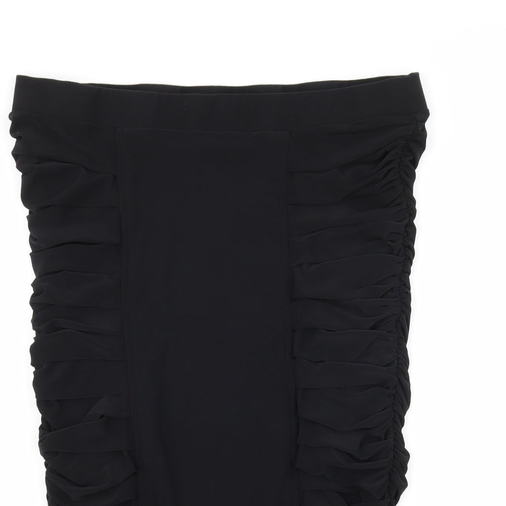 Topshop Womens Black   Straight & Pencil Skirt Size 14  - Ruched