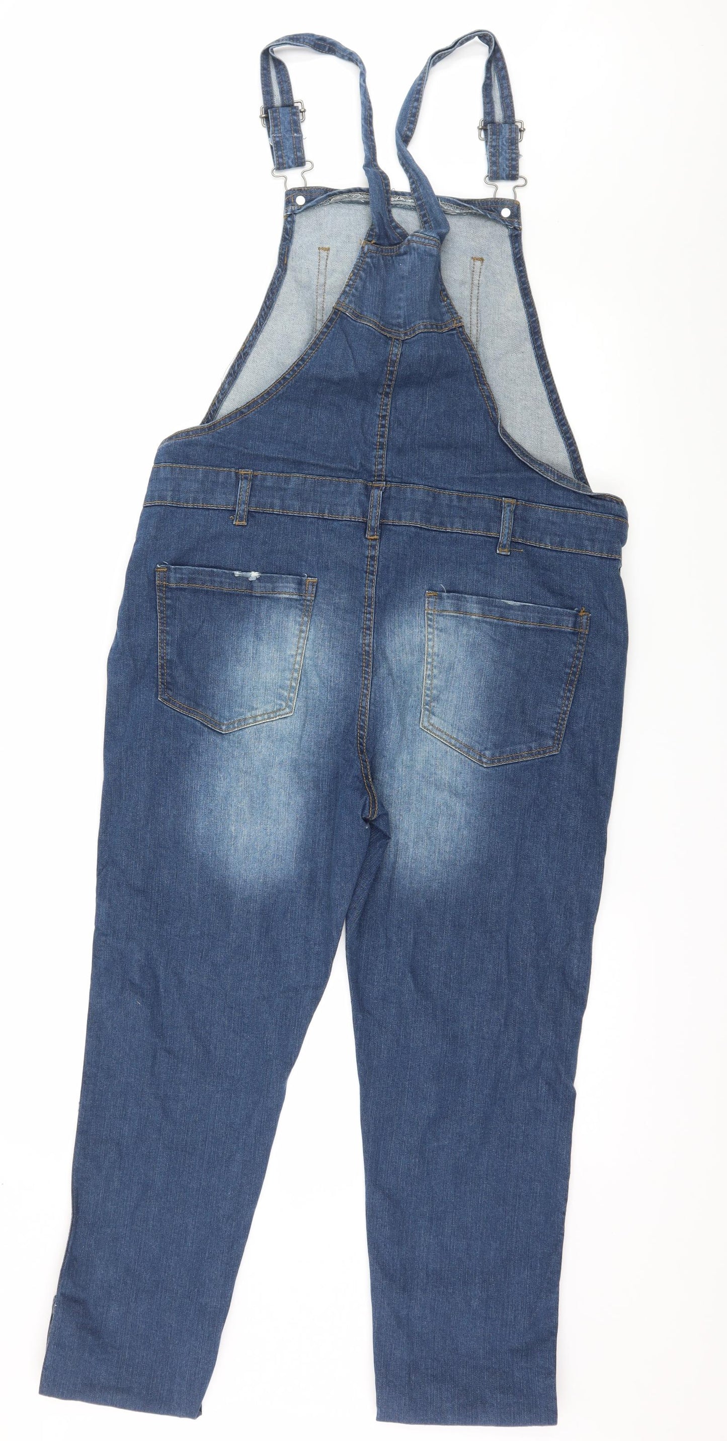 PEP & CO Womens Blue  Denim Dungaree One-Piece Size 12 L29 in - Distressed