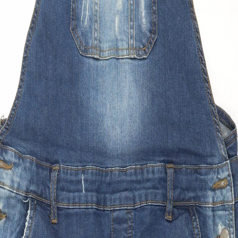 PEP & CO Womens Blue  Denim Dungaree One-Piece Size 12 L29 in - Distressed