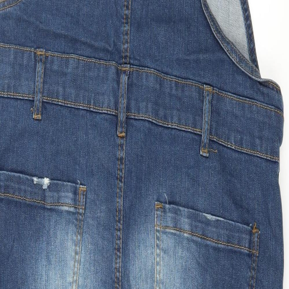 PEP & CO Womens Blue  Denim Dungaree One-Piece Size 12 L29 in - Distressed