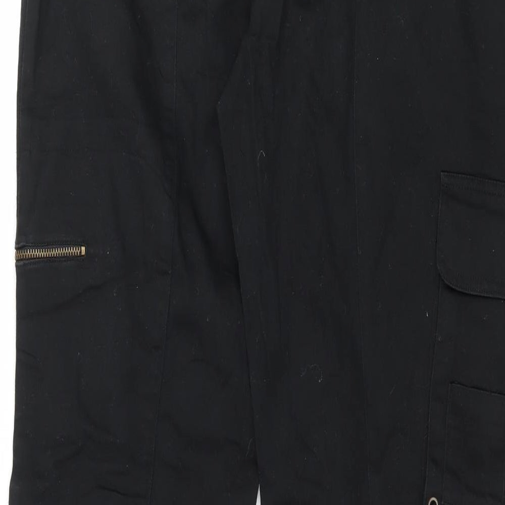 H&M Womens Black   Cargo Trousers Size 16 L32 in