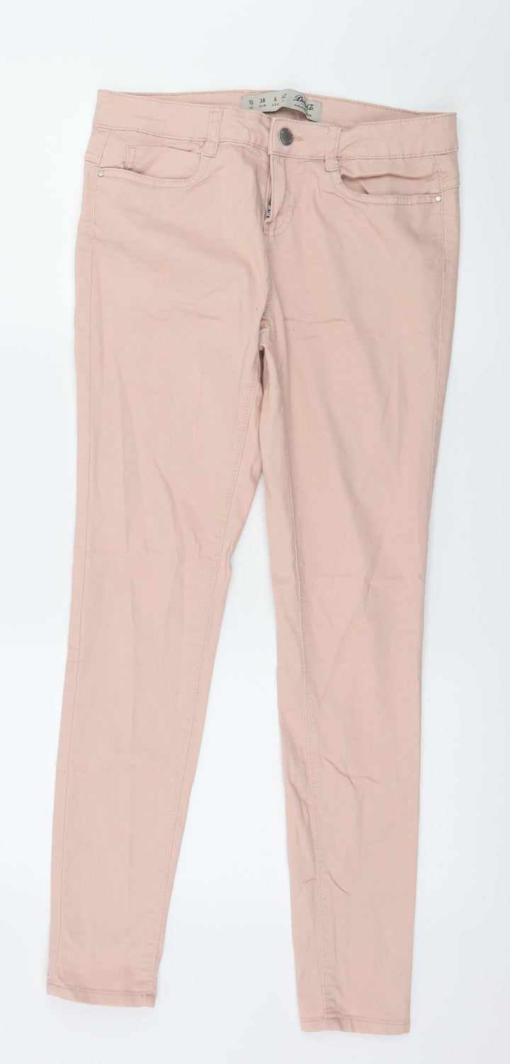 Denim & Co. Womens Pink Denim Skinny Jeans Size 10 L29 in