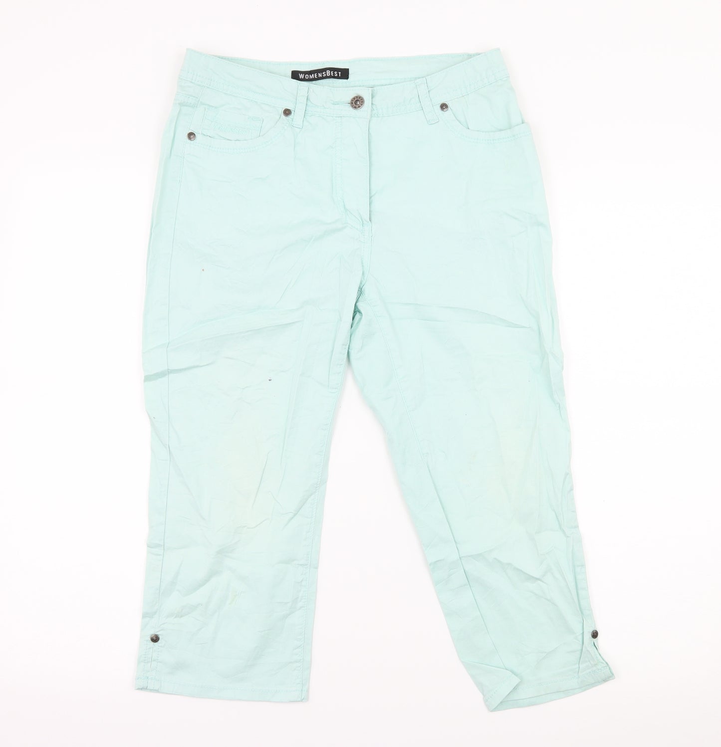 womens best Womens Green   Cropped Trousers Size 10 L20 in