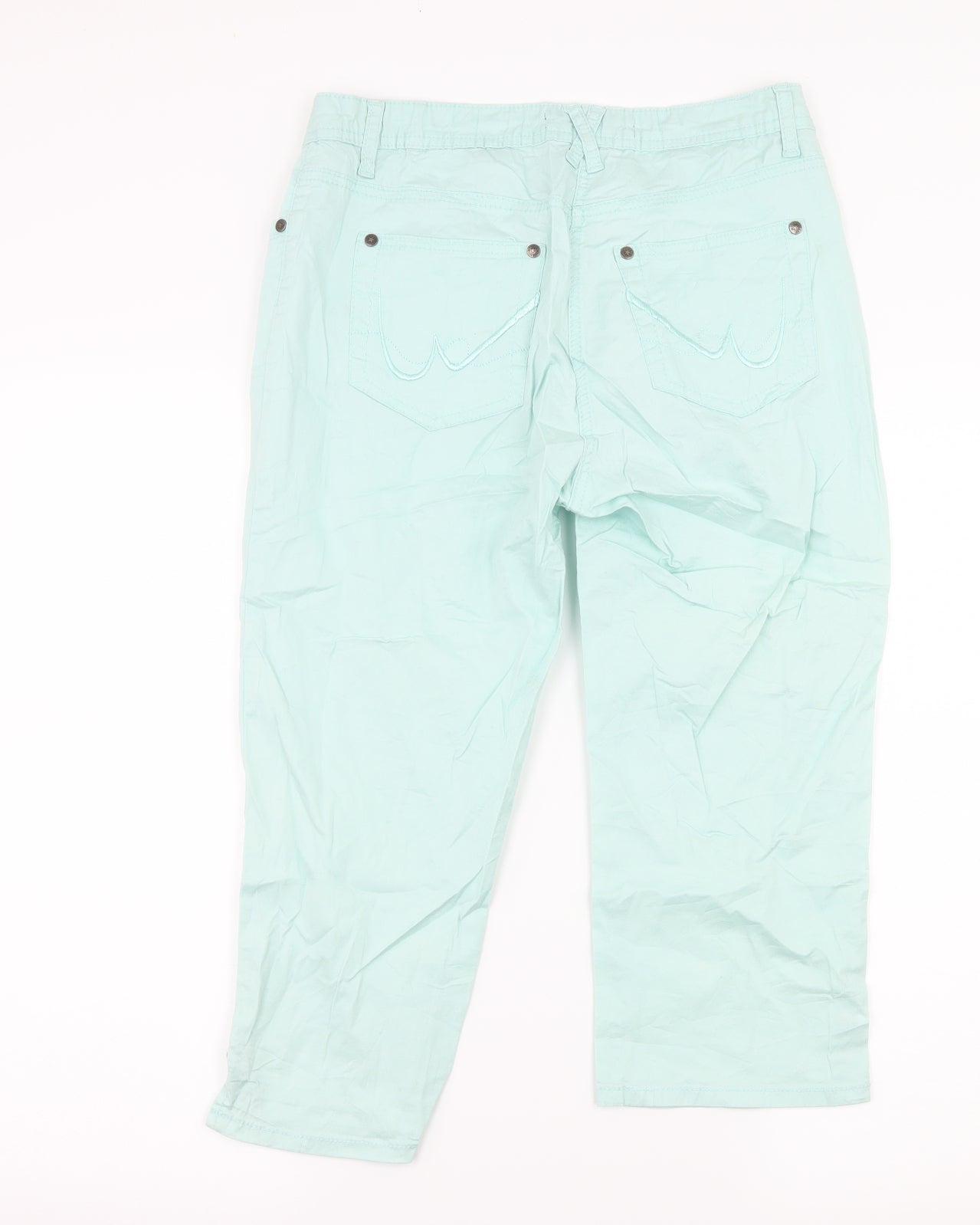 womens best Womens Green   Cropped Trousers Size 10 L20 in