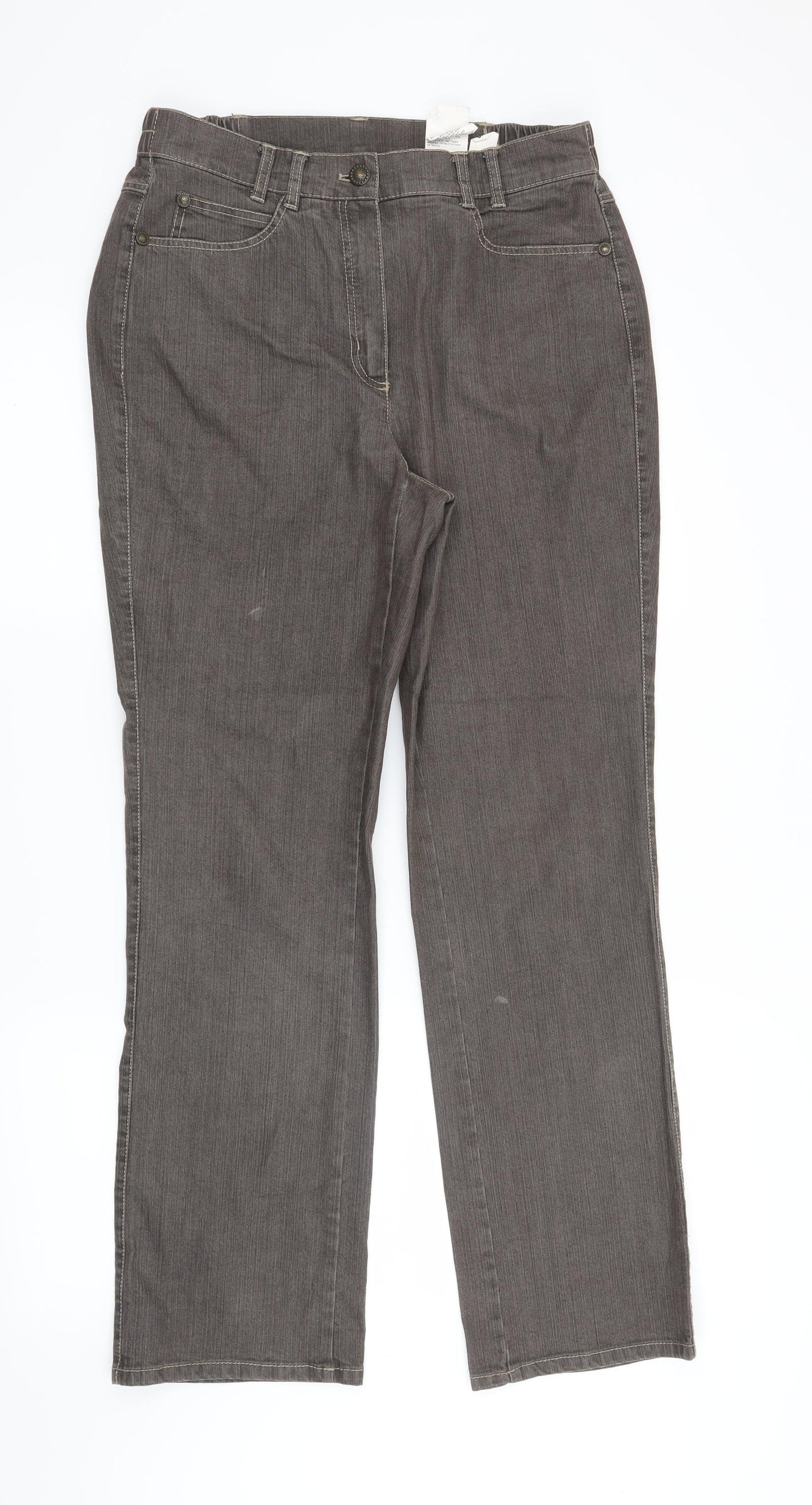 Preworn Womens Grey   Straight Jeans Size 34 in L29 in