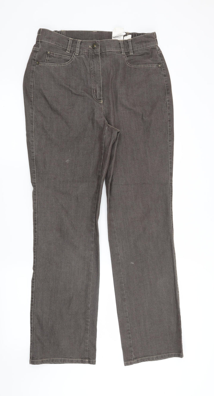 Preworn Womens Grey   Straight Jeans Size 34 in L29 in