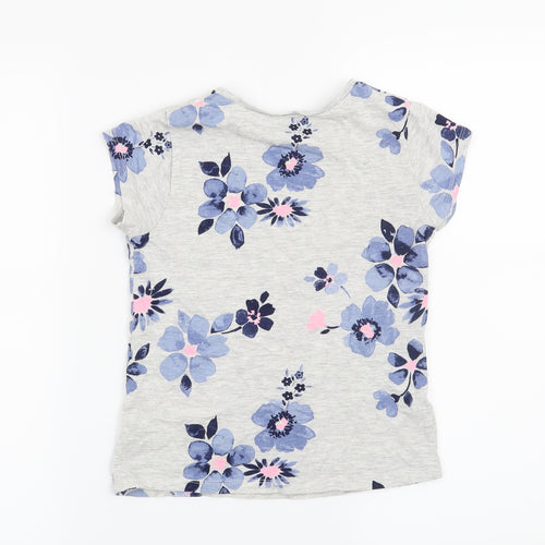 George Girls Grey   Basic T-Shirt Size 7-8 Years  - Love
