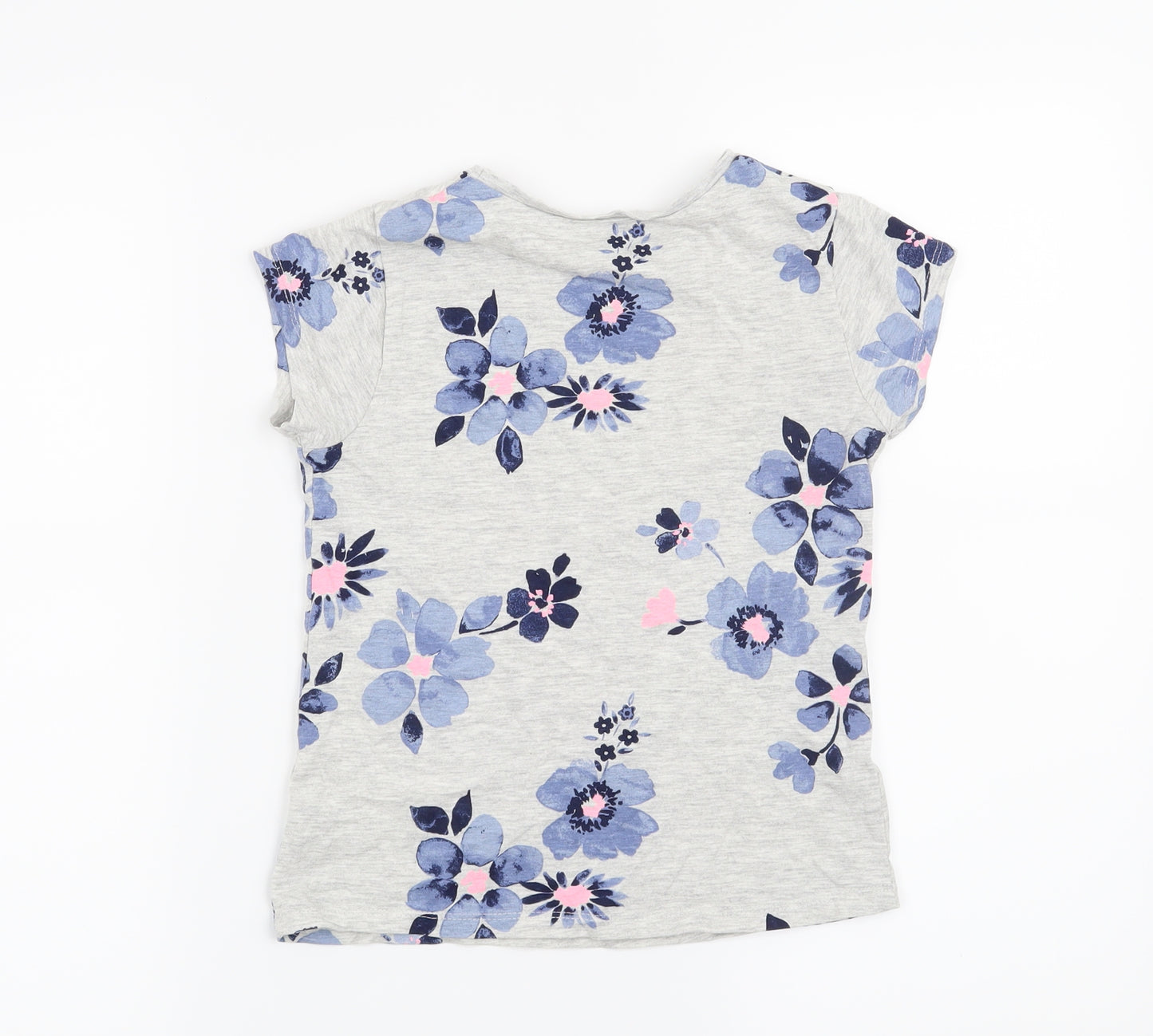 George Girls Grey   Basic T-Shirt Size 7-8 Years  - Love