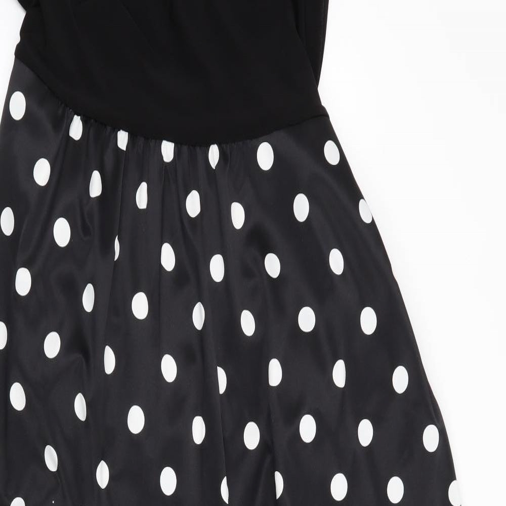 Gina Bacconi Womens Black Polka Dot  Maxi  Size 14