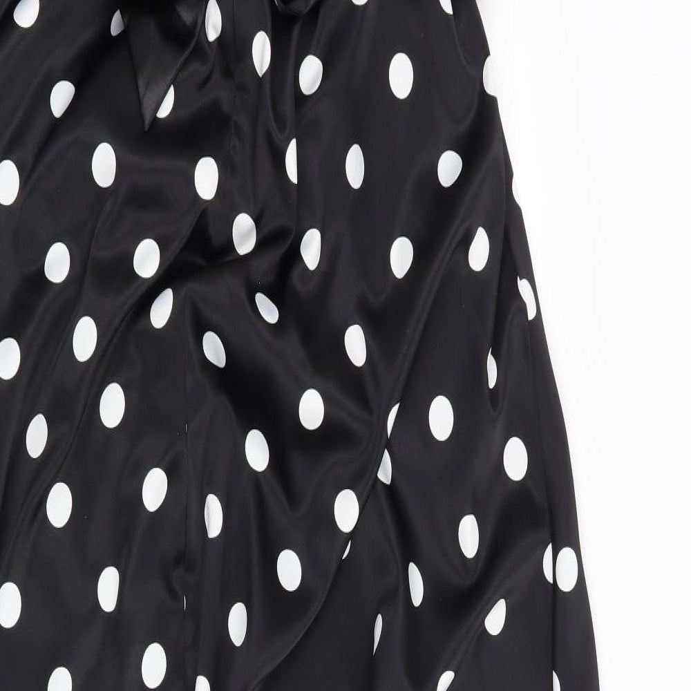 Gina Bacconi Womens Black Polka Dot  Maxi  Size 14