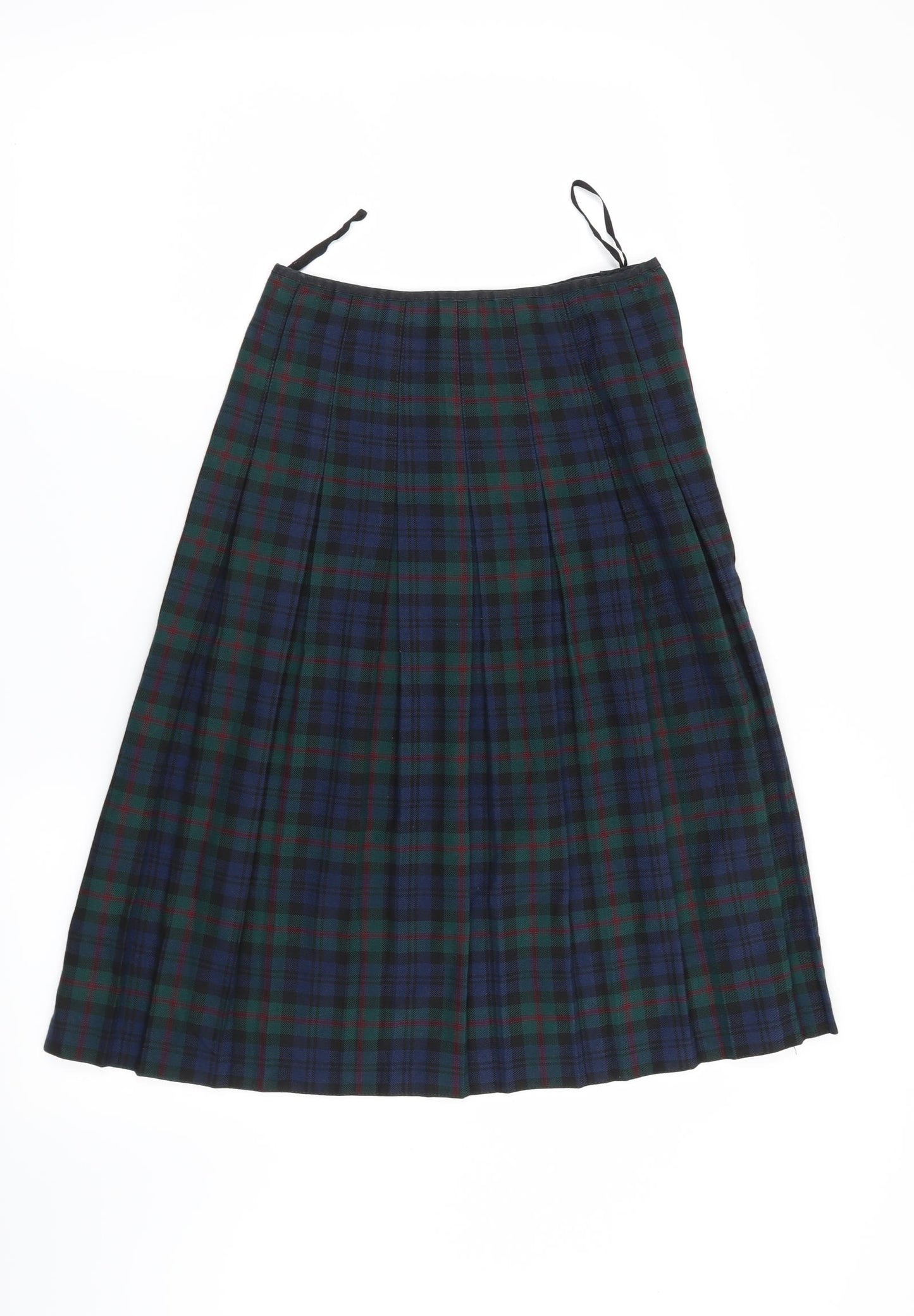 Preworn Womens Blue Check  A-Line Skirt Size 26 in