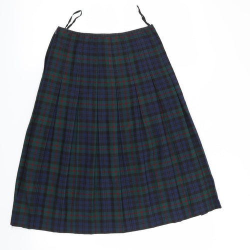 Preworn Womens Blue Check  A-Line Skirt Size 26 in