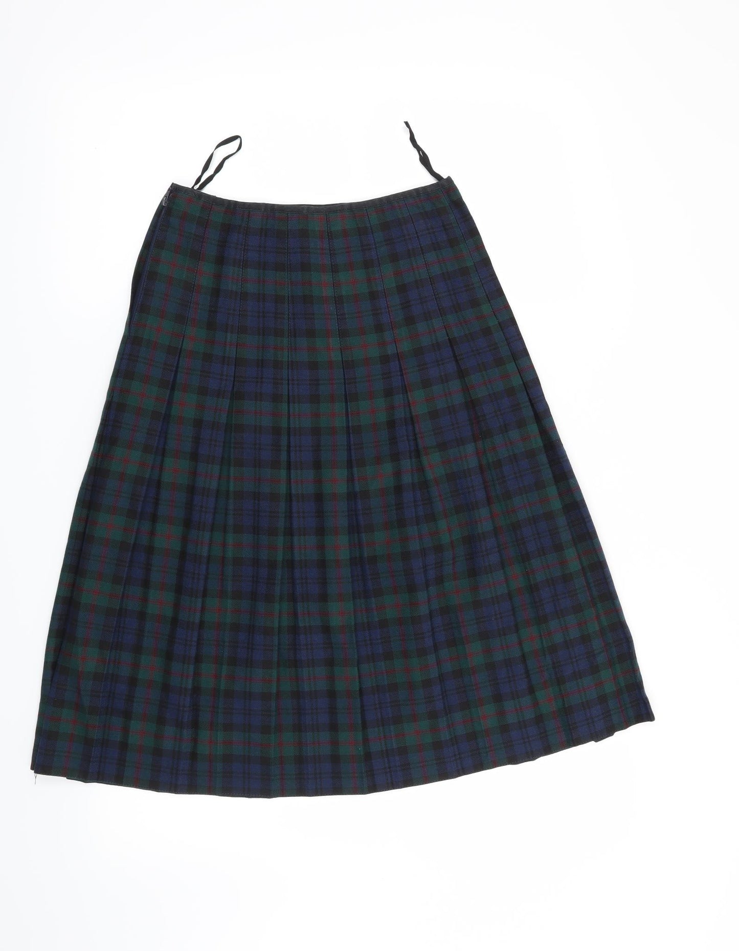Preworn Womens Blue Check  A-Line Skirt Size 26 in