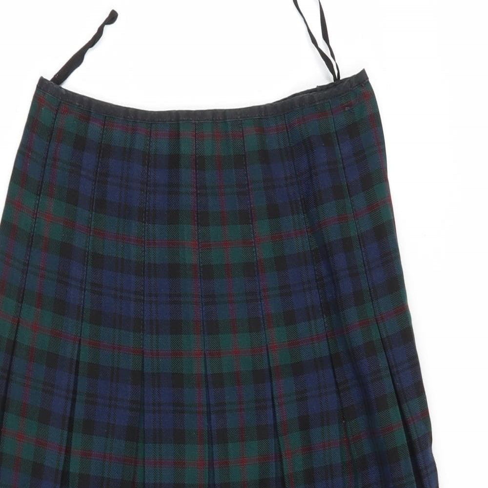 Preworn Womens Blue Check  A-Line Skirt Size 26 in