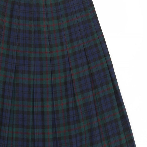 Preworn Womens Blue Check  A-Line Skirt Size 26 in