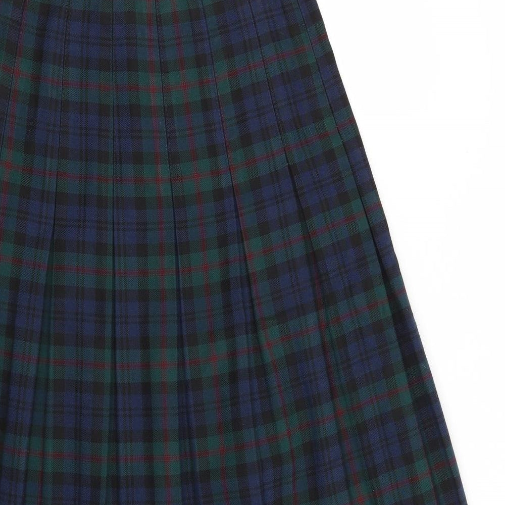 Preworn Womens Blue Check  A-Line Skirt Size 26 in