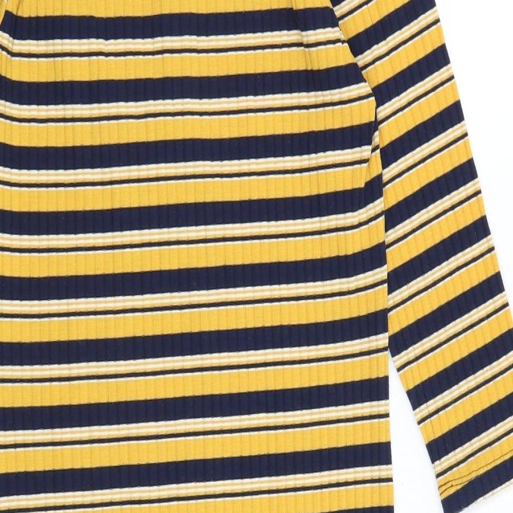 Candy Couture Girls Yellow Striped  Shift  Size 16 Years