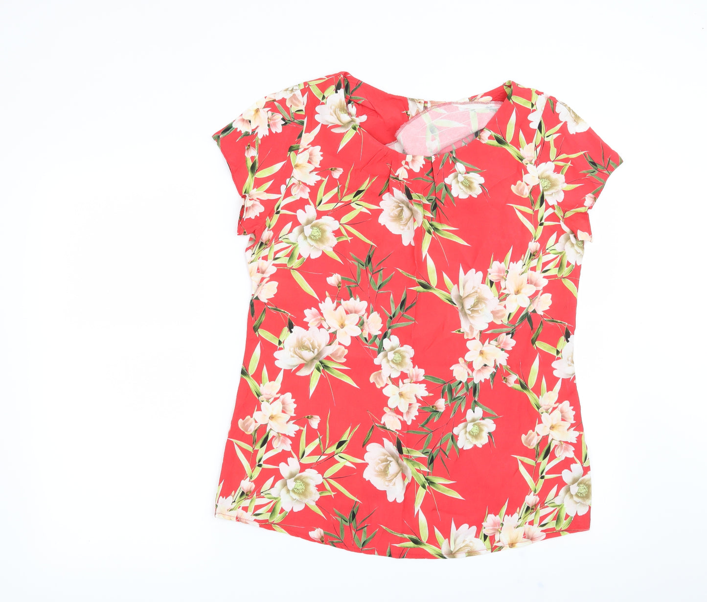 Wallis Womens Red Floral  Basic Blouse Size 12