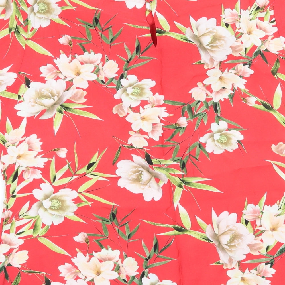 Wallis Womens Red Floral  Basic Blouse Size 12