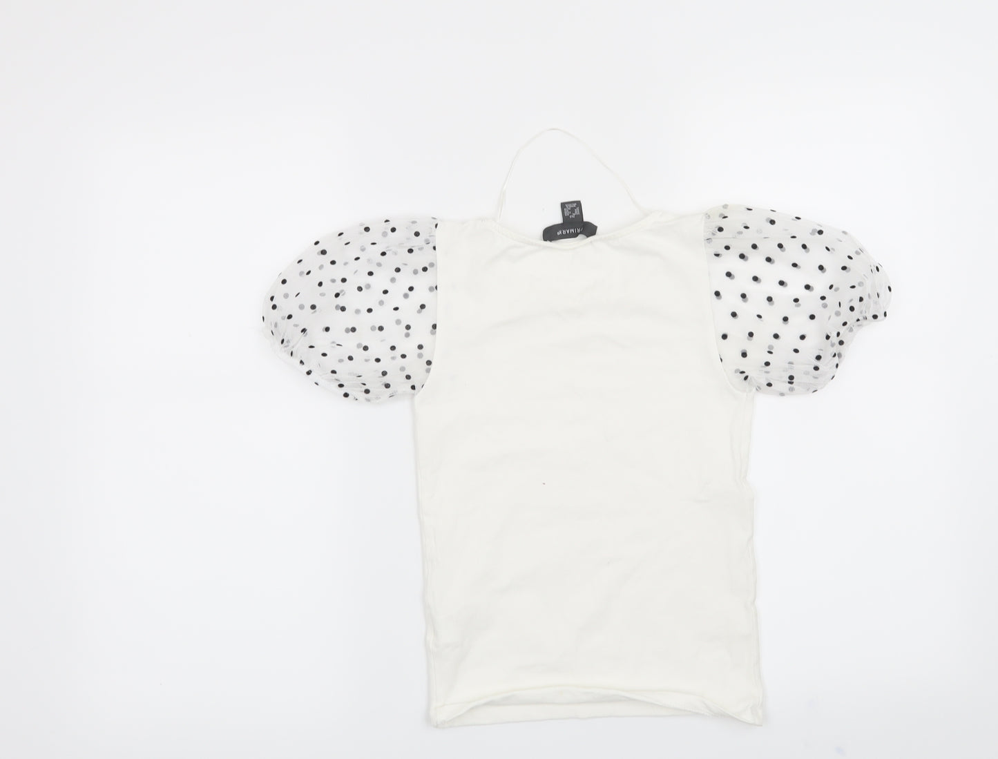 Primark Womens White Polka Dot  Basic Blouse Size 4