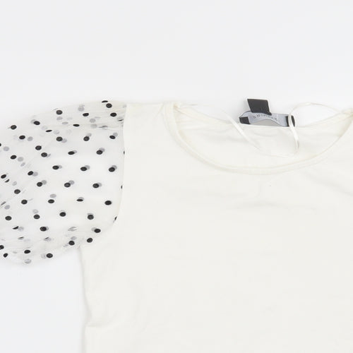 Primark Womens White Polka Dot  Basic Blouse Size 4